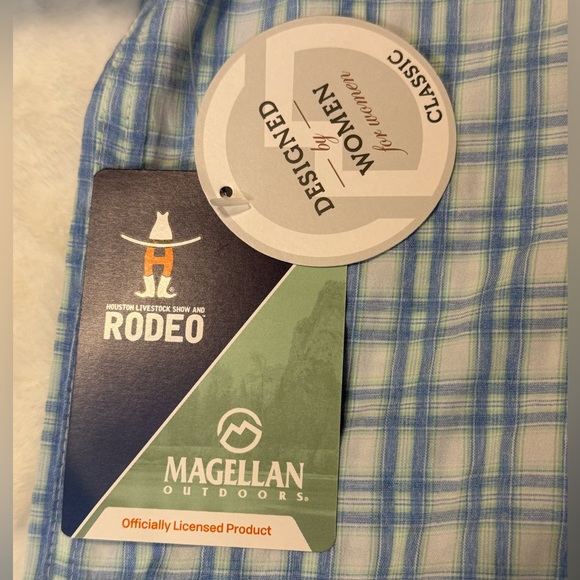 Houston Livestock Show & Rodeo Magellan Blue Plaid Pearl Snap Shirt Size Small - Picture 11 of 16